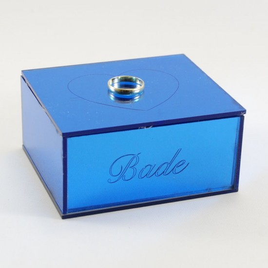 Yüzük Yükseltici Kare Mavi Renk Pleksi Ayna İsimli 2 Adet