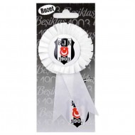 Beşiktaş Siyah Beyaz Saten Kumaş Parti Rozeti