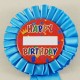 Happy Birthday Mavi Saten Kumaş Parti Rozeti
