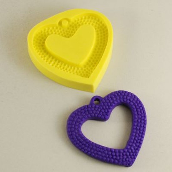 Baloncuklu Kalp Çerçeve Figürlü Silikon Kokulu Taş Ve Sabun Kalıbı