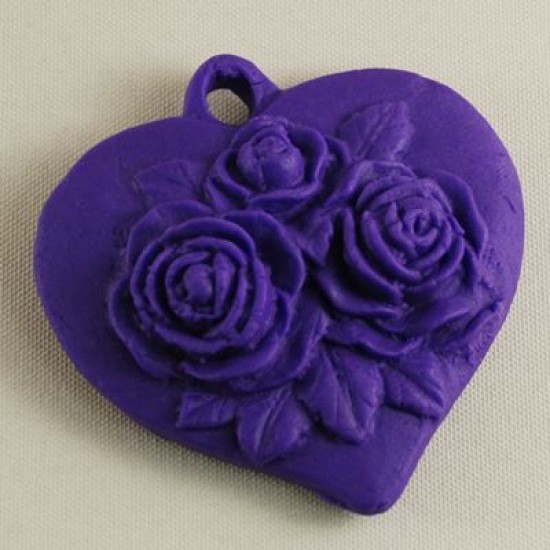 Kalp İçinde Güller Figürlü Silikon Kokulu Taş Ve Sabun Kalıbı