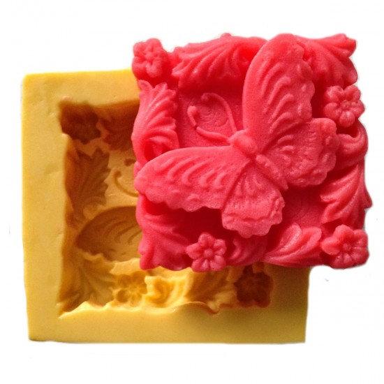 Kelebek Figürlü Silikon Kokulu Taş Ve Sabun Kalıbı 6x6x2cm