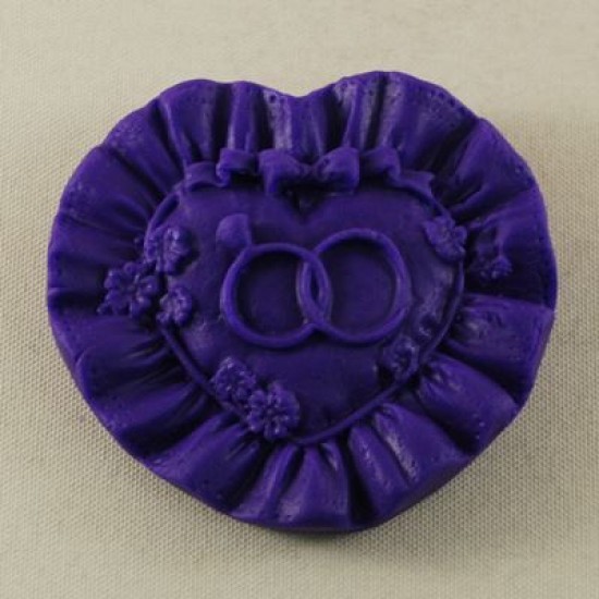 Kalp İçerisinde Yüzükler Figürlü Kokulu Taş Ve Sabun Kalıbı
