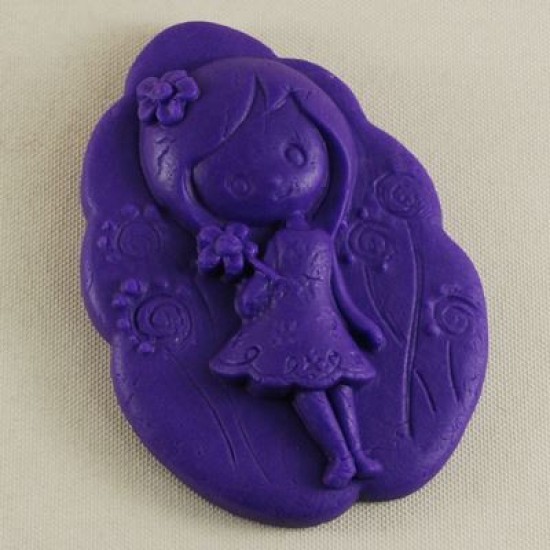 Kız Çocuk Ve Çiçekler Figürlü Silikon Kokulu Taş Ve Sabun Kalıbı