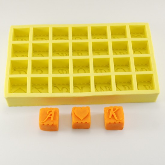Küp Alfabe Şeklinde Silikon Kokulu Taş Ve Sabun Kalıbı