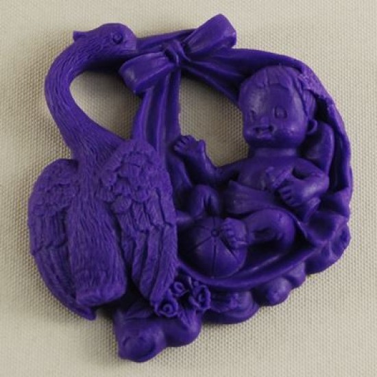 Leylek Ağzındaki Bebek Figürlü Silikon Kokulu Taş Ve Sabun Kalıbı