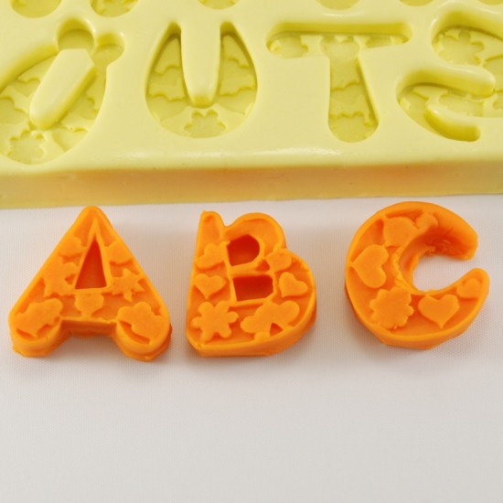 Şirin Figürlü Alfabe Şeklinde Silikon Kokulu Taş Ve Sabun Kalıbı