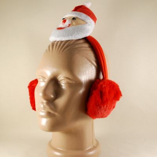 Noel Baba Figürlü Kulaklıklı Yılbaşı Tacı