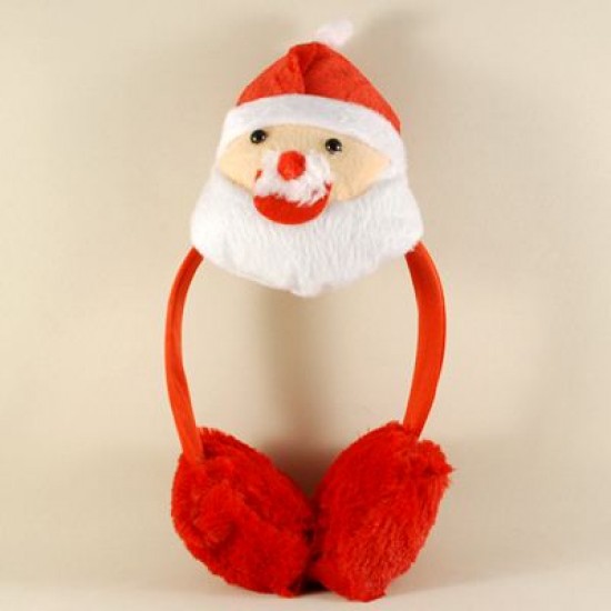 Noel Baba Figürlü Kulaklıklı Yılbaşı Tacı