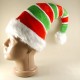Yeşil Kırmızı Beyaz Şeritli Noel Şapkası