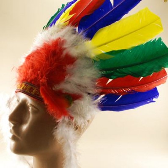 Kızılderili Başlığı Renkli Tüylü Büyük Boy