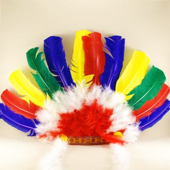 Kızılderili Başlığı Renkli Tüylü Büyük Boy