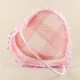 Kalp Hasır Sepet Pembe Renk Küçük Boy 10.5X10.5X5 Cm