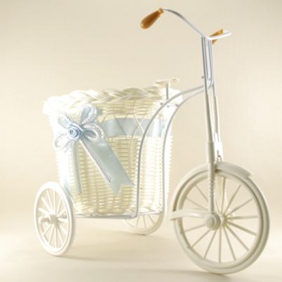 Bebek Şekeri İçin Mavi Hasır Sepetli Bisiklet 30x28x15 Cm