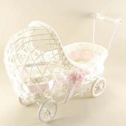 Bebek Şekeri İçin Pembe Hasır Puset 13x26x21 Cm