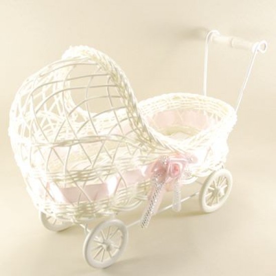Bebek Şekeri İçin Pembe Hasır Puset 13x26x21 Cm