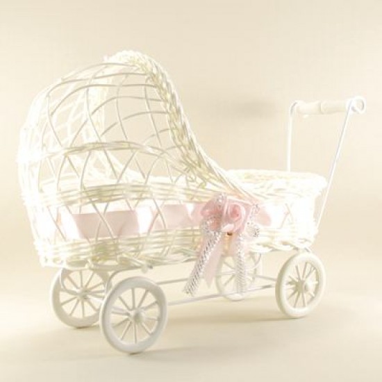 Bebek Şekeri İçin Pembe Hasır Puset 13x26x21 Cm