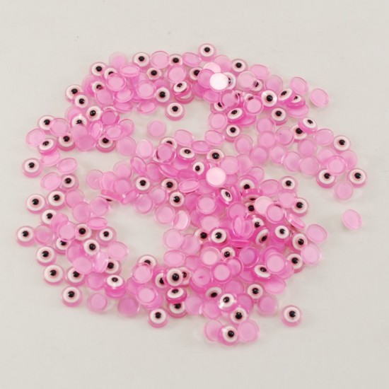 Nazar Boncuğu Plastik Şeker Pembe 0.8 cm 100 Adet