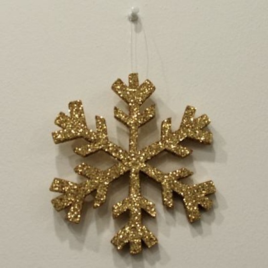 Altın Rengi Kar Tanesi Strafor 15 cm 5 Adet