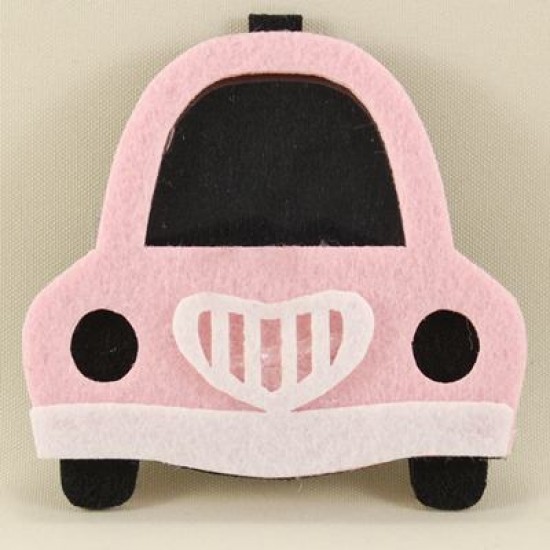 Keçe Araba Fotoğraf Çerçevesi Magnetli Pembe 5 Adet