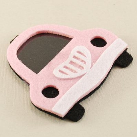 Keçe Araba Fotoğraf Çerçevesi Magnetli Pembe 5 Adet