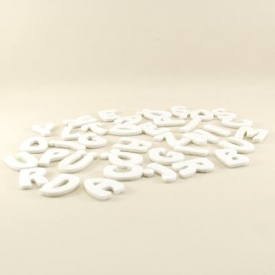 Keçe Beyaz Renk Harf Seti Tüm Alfabe 3 Cm