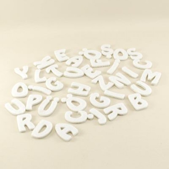 Keçe Beyaz Renk Harf Seti Tüm Alfabe 3 Cm