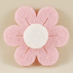 Keçe Pembe Papatya 20 Adet 4 Cm
