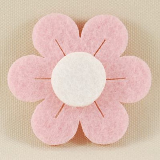 Keçe Pembe Papatya 20 Adet 4 Cm