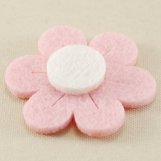 Keçe Pembe Papatya 20 Adet 4 Cm