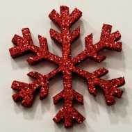 Kırmızı Renk Kar Tanesi Strafor 24 cm 3 Adet