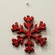 Kırmızı Renk Kar Tanesi Strafor 15 cm 5 Adet