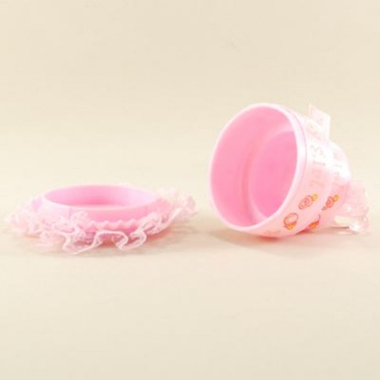 Biberon Şeklinde Pembe Plastik 4 Cm X 9 Cm