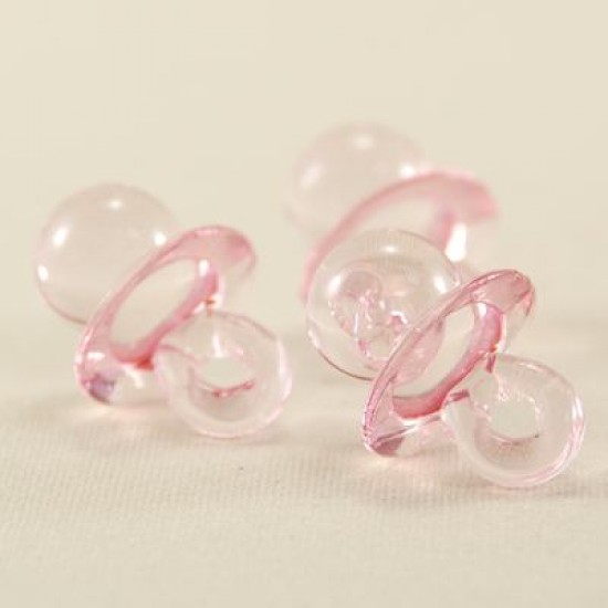 Şeffaf Akrilik Pembe Emzik 1.8Cm X 2.5Cm 50 Adet