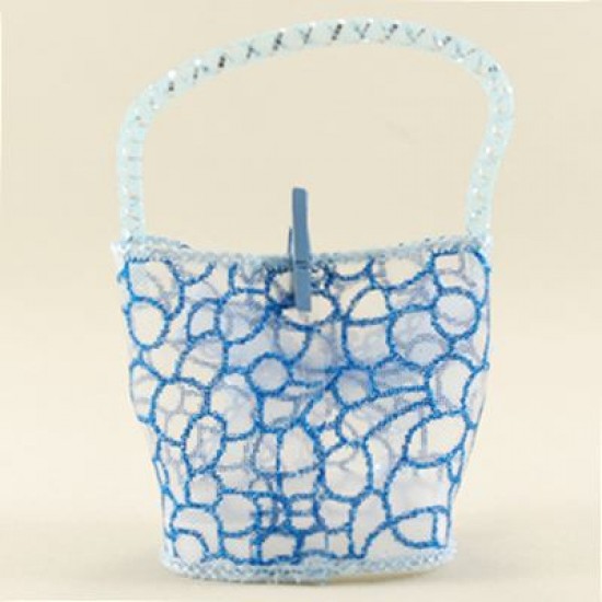 Bebek Şekeri Çantası Mavi Süs Aksesuarlı