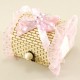 Bebek Şekeri İçin Ahşap Ve Hasır Sandık Pembe Tül Aksesuarlı 6X5 Cm