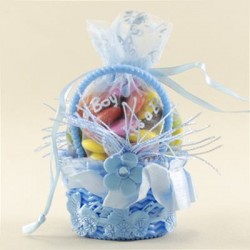 Bebek Şekeri Mavi Çanta Şeklinde Tül Aksesuarlı