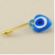 Kalp Nazar Boncuklu Çengelli İğne Mavi 1.2 cm 20 Adet
