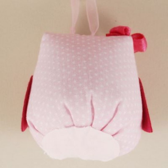 Pembe Süs Asılabilen Tombul Baykuş 6x8 cm