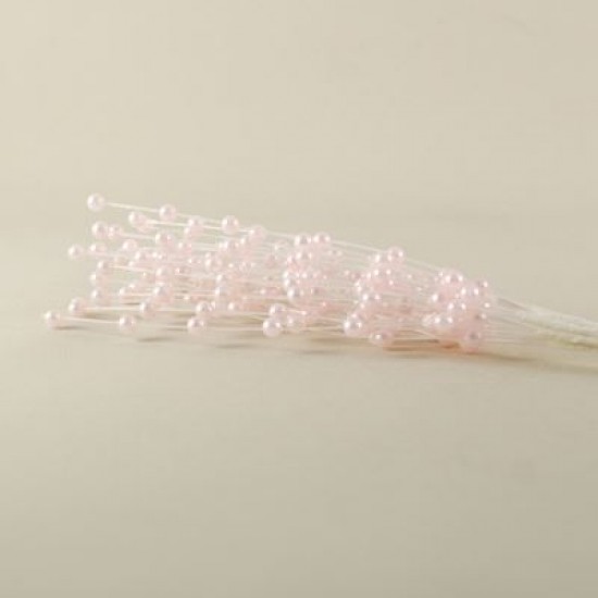 Sıralı İnci Sedefli Pembe Renk Sunum Telleri 5 mm İncili 10 Adet