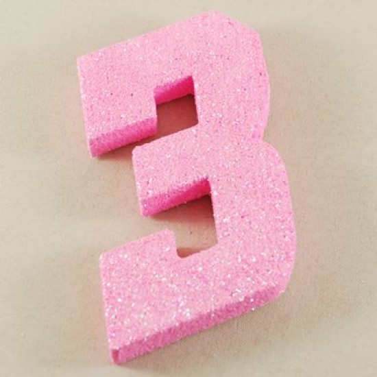 Strafor Simli Pembe Rakamlar 10 Cm (Adet 1.90 TL)