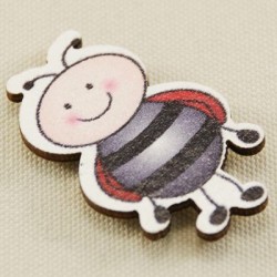 Ahşap Şirin Arı 3.5 cm x 2.2 cm 20 Adet