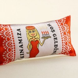 Kınamıza Hoşgeldiniz Mumlu Minik Kumaş Yastık 10x4x3 Cm