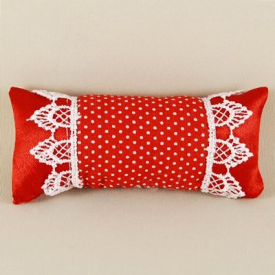 Kırmızı Puantiyeli Minik Kumaş Yastık 10x5x3 Cm