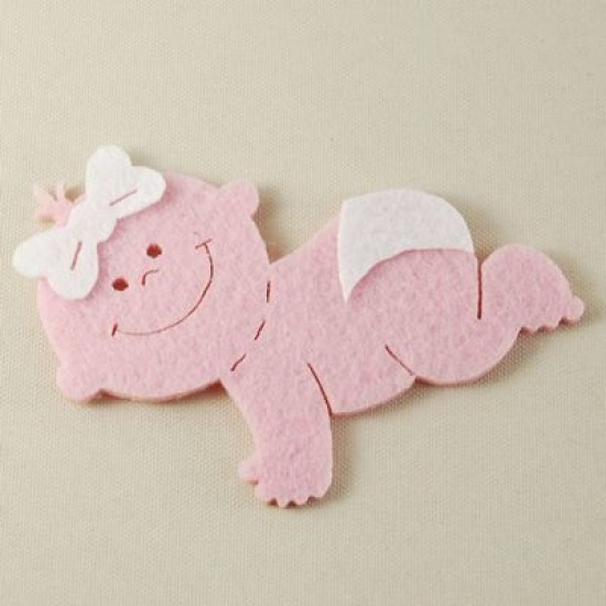 Keçe Kız Bebek Figürü 8.5 cm X 7 cm 5 Adet