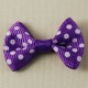 Mor puantiyeli Kumaş Papyon Süs 20 Adet - 3.5 cm