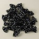 Siyah puantiyeli Kumaş Papyon Süs 20 Adet - 3.5 cm