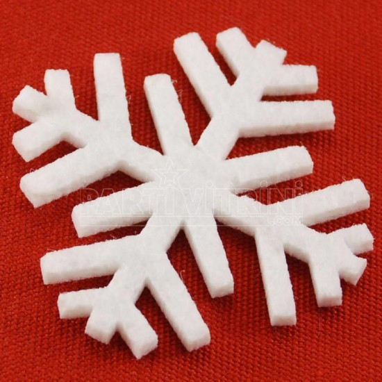Keçe Beyaz Kar Tanesi 5 cm 5 Adet