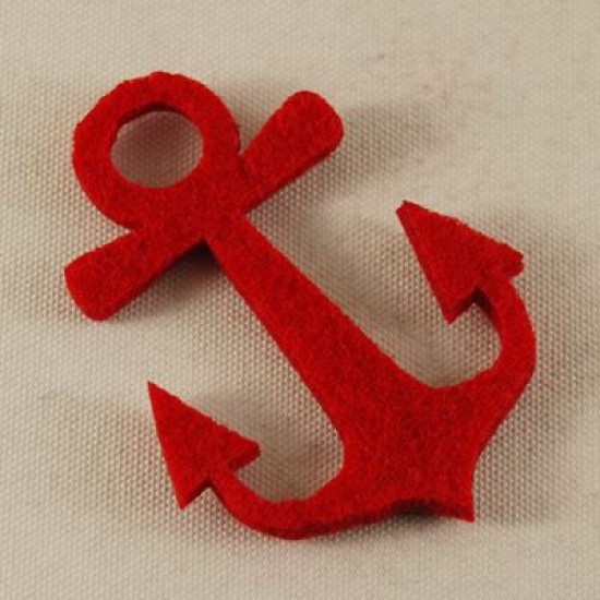 Keçe Kırmızı Gemici Çapa 4 cm X 6 cm 5 Adet