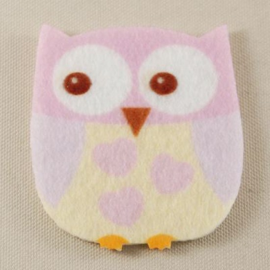 Keçe Pembe Süs Baykuş 5 Adet 5 Cm